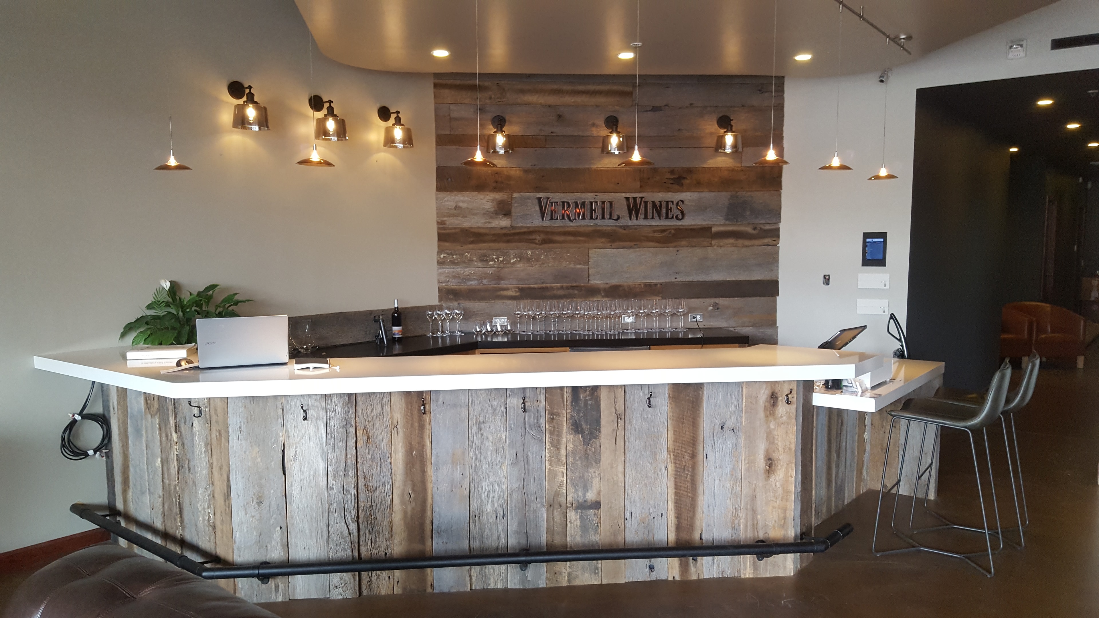 Custom Reclaimed Wood Wine Bar